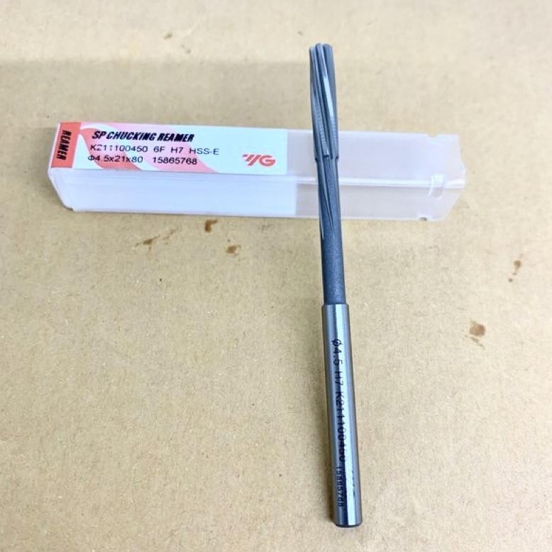 Premium (Ready) Sp Chucking Reamer 4.5 Mm H7 Spiral Merk Yg Korea Original Baru..Reamer 4.5Mm