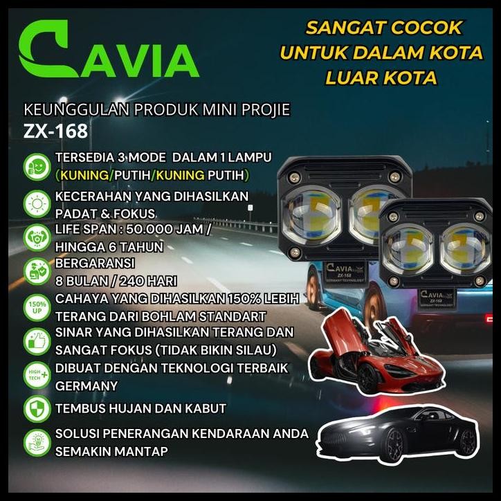 DISKON CAVIA-MINI PROJIE LAMPU TEMBAK SOROT 2 3 MATA LED FOGLAMP ETIOS VALCO 
