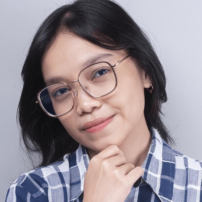 Kacamata Anti Radiasi Blueray Photocromic Minus Baca Frame Oval Fashion Pria Wanita Style Bluecromic
