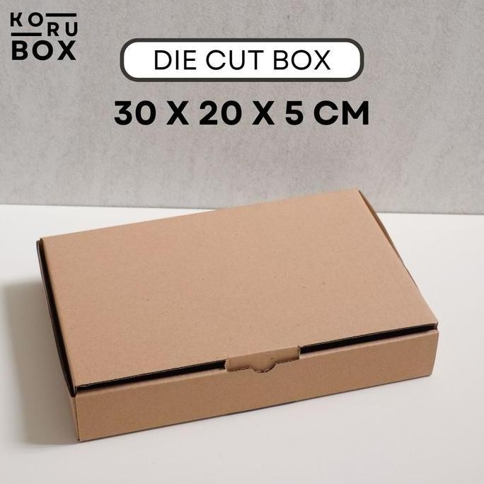 

new !!! [ISI 10] Box Kardus Karton Die Cut Mailer 30 x 20 x 5 cm - B Flute Cokelat