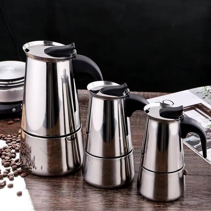 Coffee Maker Alat Pembuat Filter Grinder Kopi Mokapot Moka Pot Espresso Maker Stovetop Stainless Ste