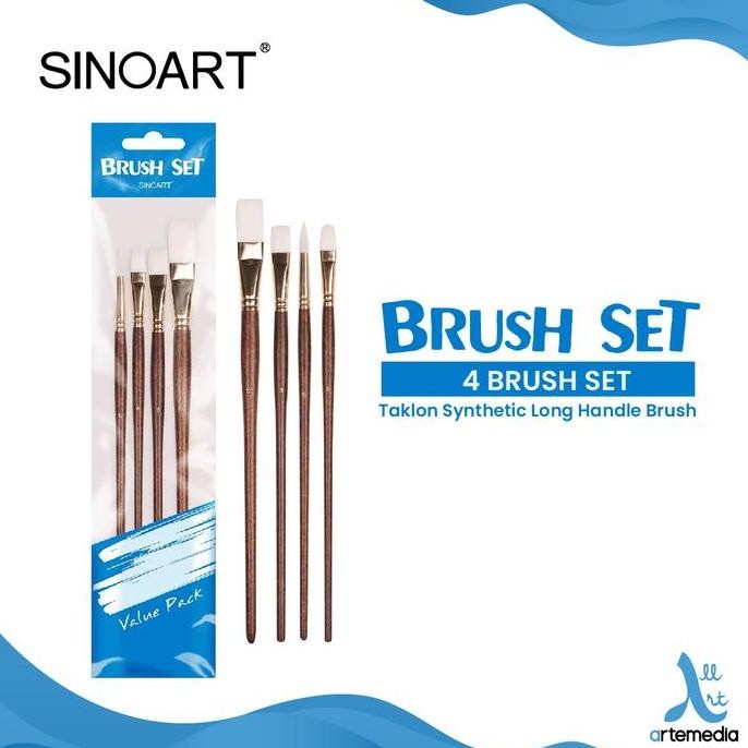 

Kuas Lukis Sinoart Set 4 Taklon Long Handle Brush
