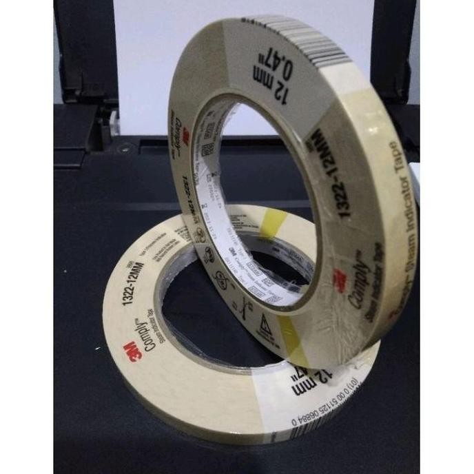 PITA AUTOCLAVE TAPE 3M INDICATOR STEAM 12MM X 50 METER STERIL ALAT ORIGINAL DAN TERPERCAYA