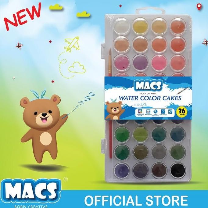 

Macs Cat Air Water Color Cakes 36 Warna