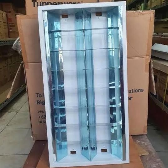 Kap RM TL T8 + Set LED 8 Watt philips 2x8 / Kap Lampu RM 2x18 Watt