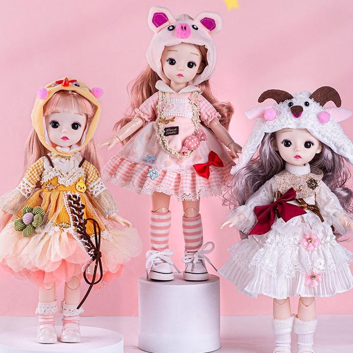 Ter Beautifull Dress Mini Doll Mainan Boneka Barbie Kecil Size 30 Cm