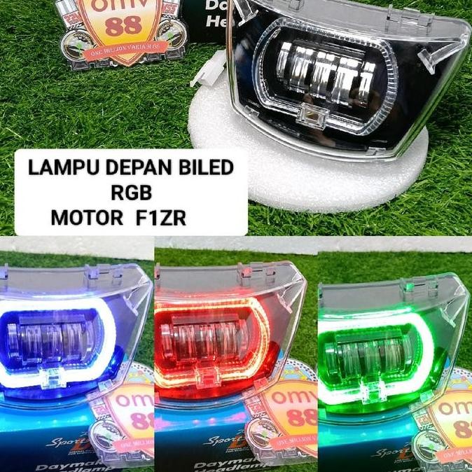 LAMPU DEPAN DAYMAKER BILED RGB FIZR FIZ R FORCE GRAND ASTREA MOTOR LED SUPER TERANG