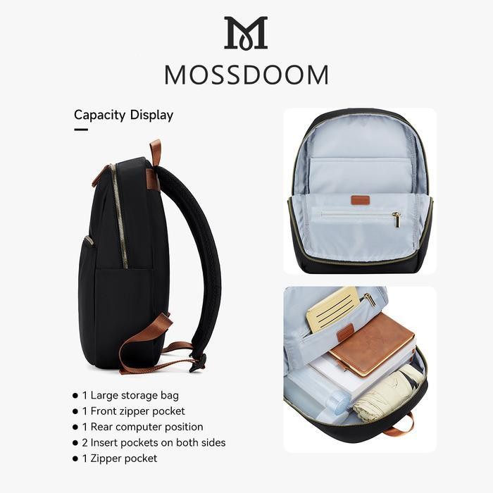 Mossdoom Tas Ransel Wanita Hugo Backpack Ransel Siswa Tas Ransel Multifungsi