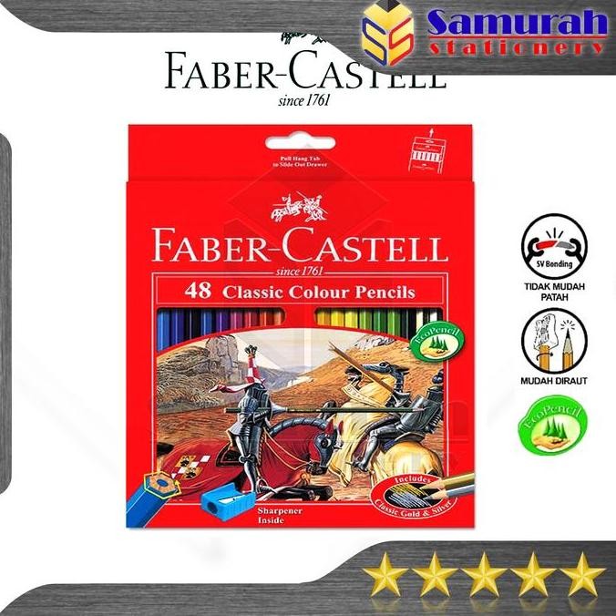

Pensil Warna Faber Castell Classic 48 Warna Panjang Original