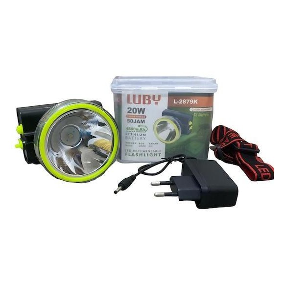 Luby Senter Kepala L 2879K Cahaya Kuning 20 Watt Lampu Baterai Camping Co