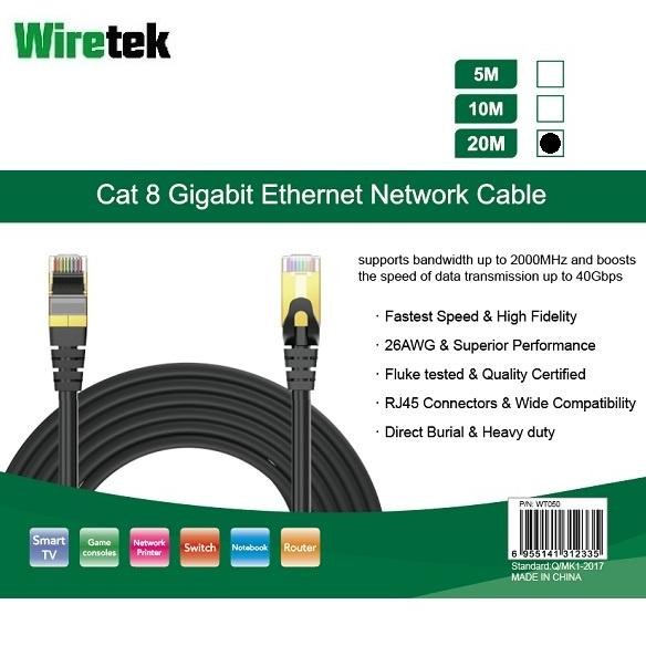 Kabel LAN Cat 8 Gigabit Ethernet Network Cable 20 meter WIRETEK