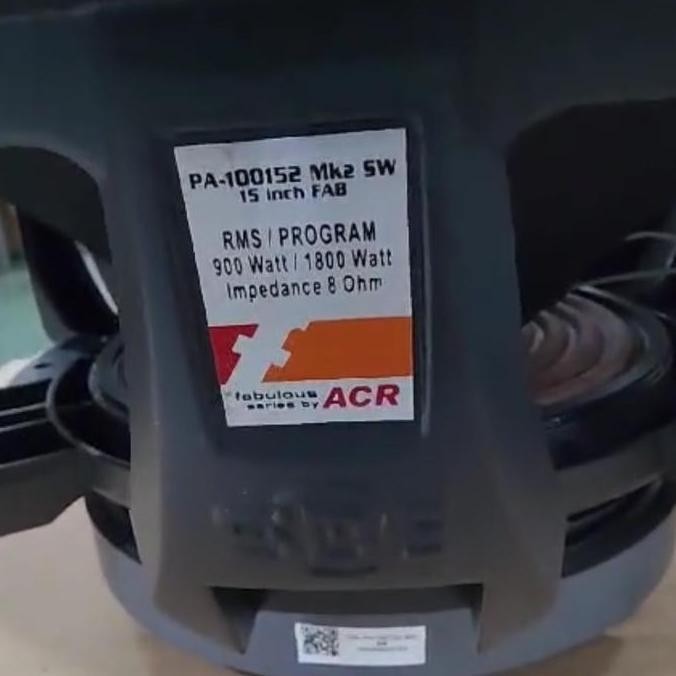 Speaker Subwoofer 15 Inch Acr Fabulous 100152 Woofer Bass Original