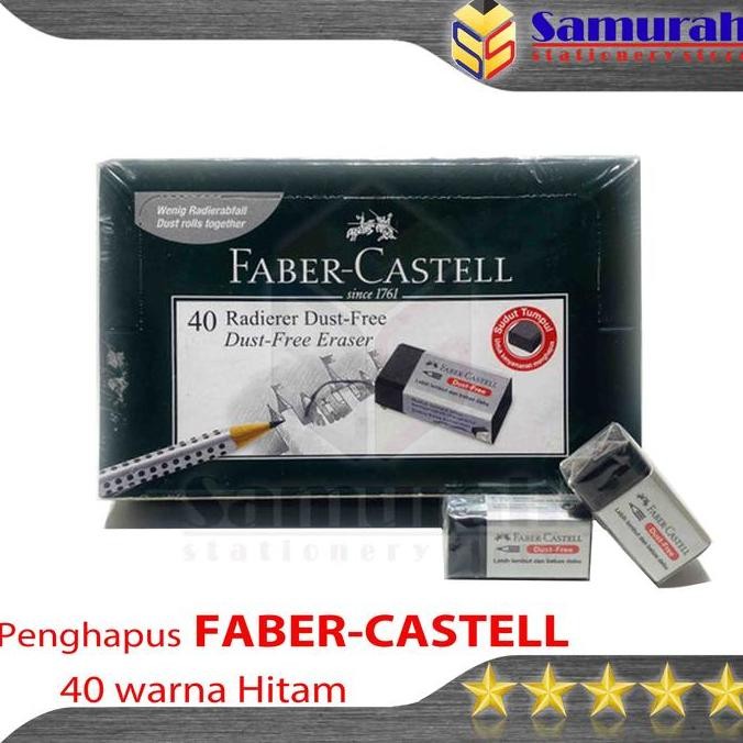 

Faber-Castell Penghapus Pensil Hitam Pendek - 1 Box 40pcs Dust Free Original