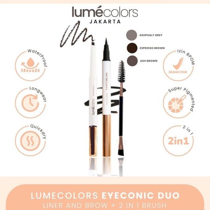 

Lumecolors Eyeconic Duo Pensil Alis & Eyeliner Eyebrow + Eyeliner 2in1