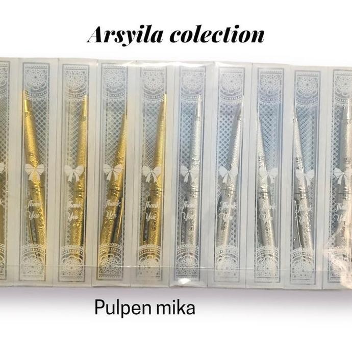

Souvenir Pernikahan Isi 50 Pcs Pulpen Mika Gold Silver New Stok