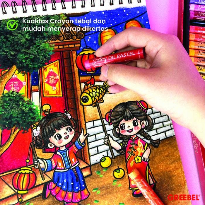 

EMS GREEBEL Crayon Krayon ARTIST OIL PASTEL (AOP 48 Warna) / Krayon Oil Pastel / Crayon Sekolah Mewarnai / Menggambar