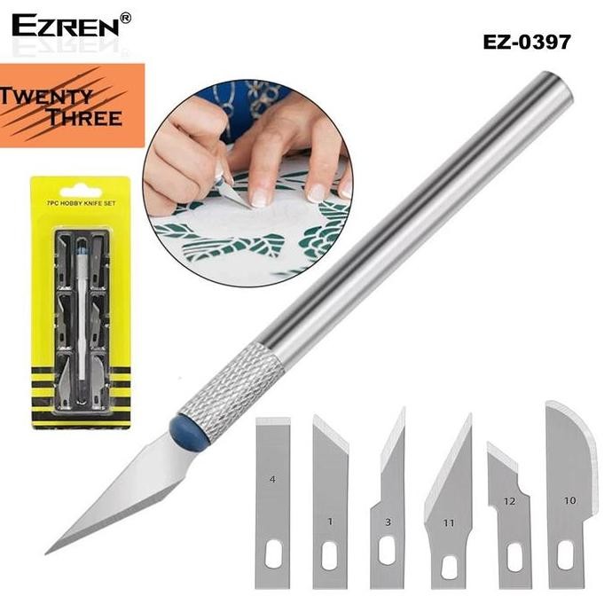 

Ezren Pisau Acrylic Akrilik Kayu Set 7 In 1 Pisau Ukir Pahat Knife Art