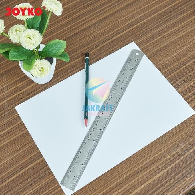 

(12 Pcs) Penggaris Besi Joyko Rl-St30 Angka Huruf Cetak Grafir Laser Stainless Steel Ruler Panjang 30 Cm Kokoh Anti Karat | Pack New Stok