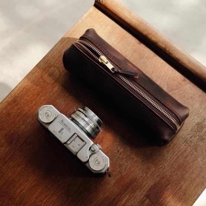 

Verne'S Galway Pencil Case - Tempat Pensil Kulit - Dark Brown