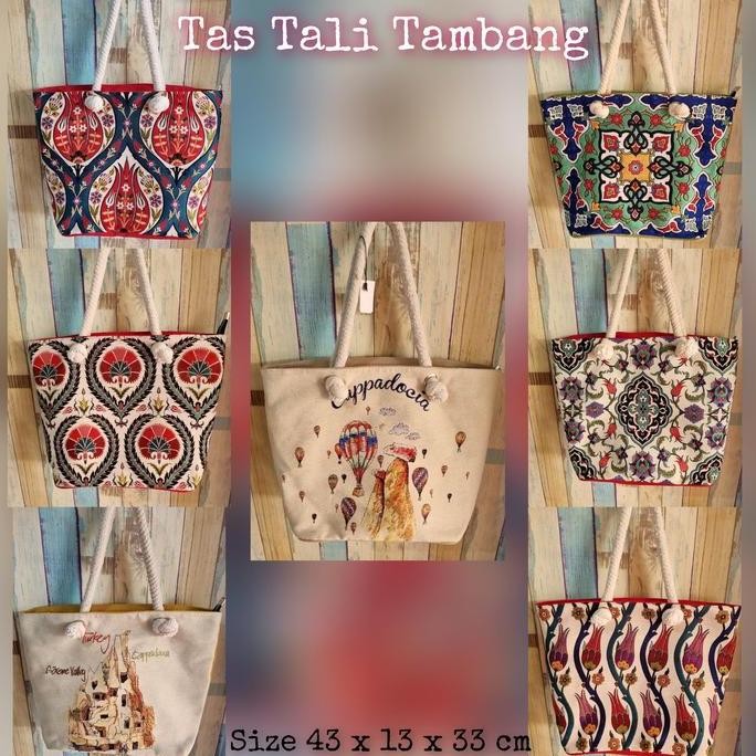Tas Kilim Tali Tambang Turki Resleting | Tas Turki | Tote Bag Turki