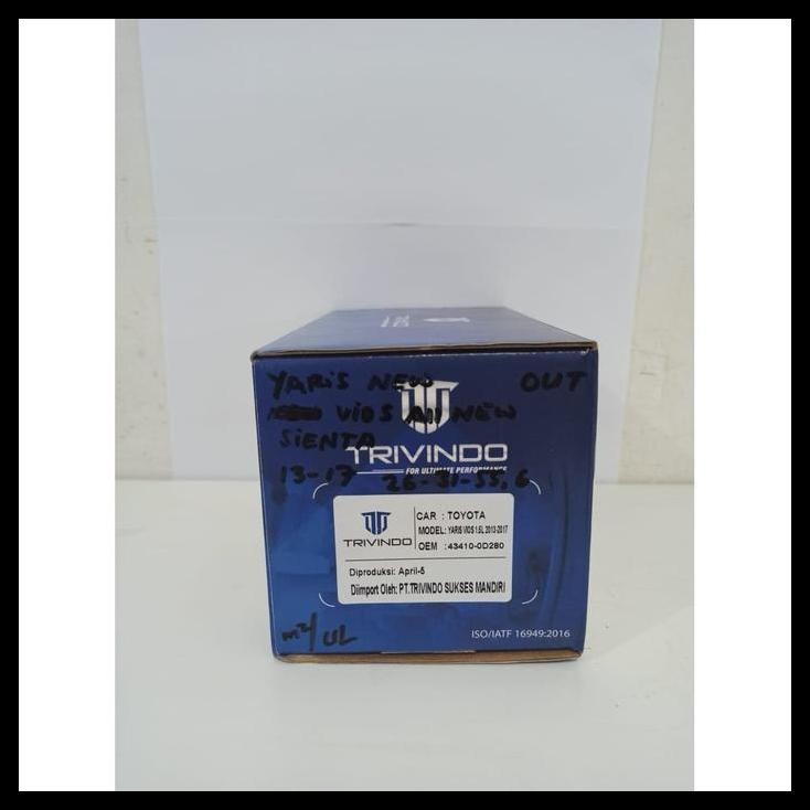 BEST DEAL CV JOINT AS RODA LUAR TOYOTA ALL NEW VIOS 13-17 43410-OD280 TRIVINDO 