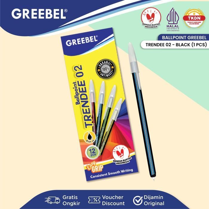 

EMS GREEBEL Ballpen Pulpen Pena (TRENDEE 02 BLACK) / Alat Tulis Kantor Sekolah Anak