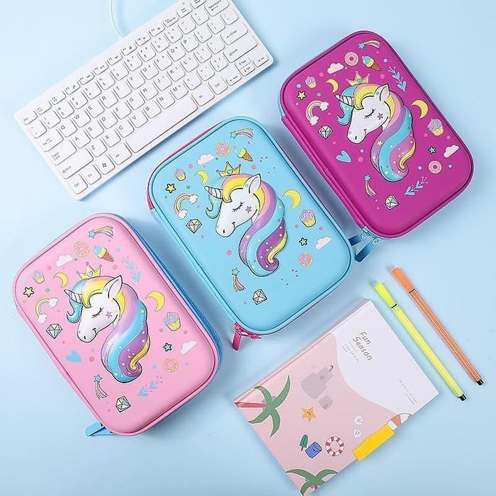 

EMS Kotak Pensil 3D Timbul Unicorn Lollypop Banyak Sekat Tempat Pensil Anak Perempuan Pencil Case Waterproof Blingberry Hadiah ulang tahun anak perempuan Stationery