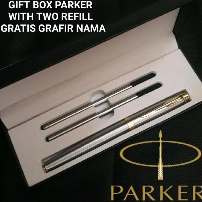 

Bollpoint Mewah Parker Gift Box With Two Refill Gratis Grafir Nama Pulpen Stationery New Stok