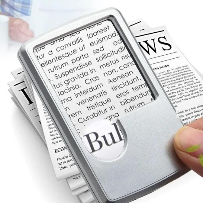 

Name Card Magnifier Portable Acrylic Rectangular Submaster Led Lamp Optical Lens Resin Magnifier New Stok