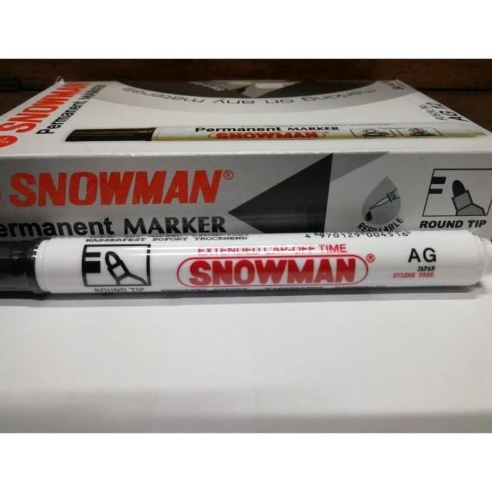 

Spidol Snowman Permanen Ag12 Isi 12 Pcs - Hitam New Stok
