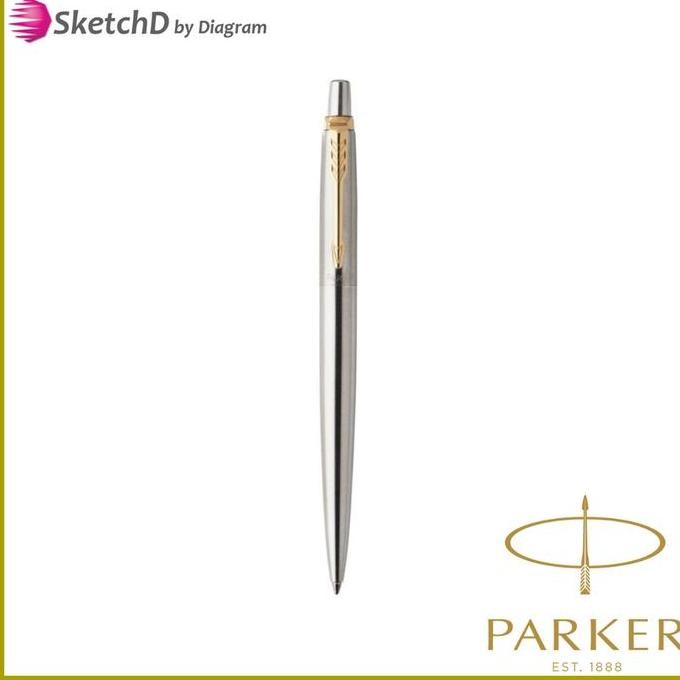 

Parker Jotter Bp Stainless Steel Gold Tip Ssgt Signature Pen Ballpoint New Stok