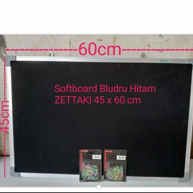 

Softboard Cork Board/Papan Mading Gantung Bludru Hitam Zettaki 45X60Cm New Stok