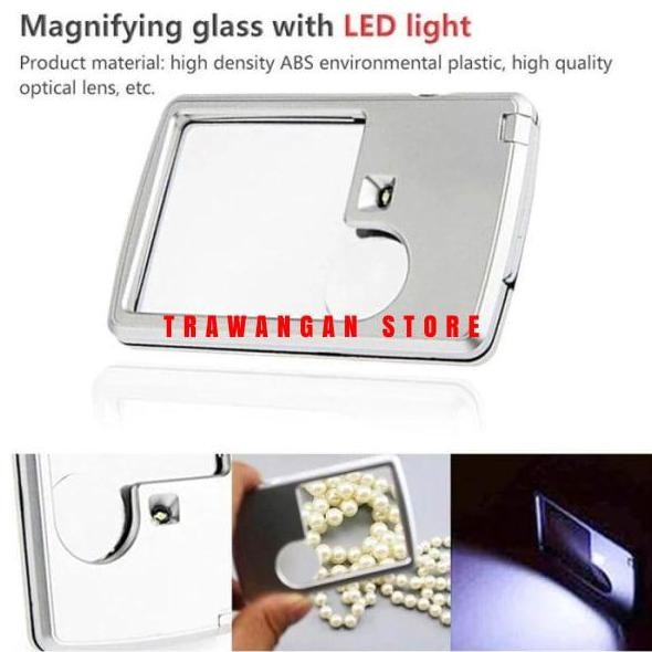 

Kaca Pembesar Ultra Slim Dengan Lampu Alat Bantu Baca New Stok