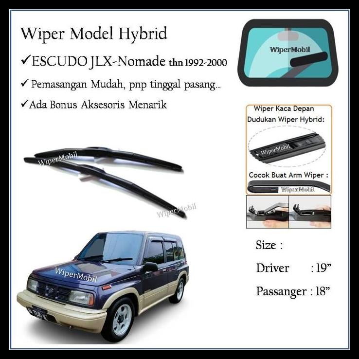 GRATIS ONGKIR WIPER KEKINIAN KACA MOBIL SUZUKI ESCUDO JLX NOMADE 1992 1993 1994 1995 