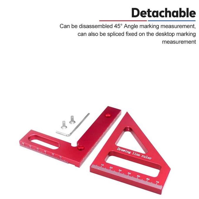 

Penggaris Siku Segitika Sudut Aluminium Multi Angle 90 Derajat Ruler Woodworking Toohr To992 New Stok