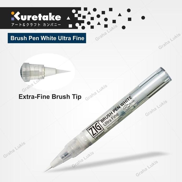 

Kuretake Zig Brush Pen White Ink Ultra Fine Tip Cnbw-02S New Stok