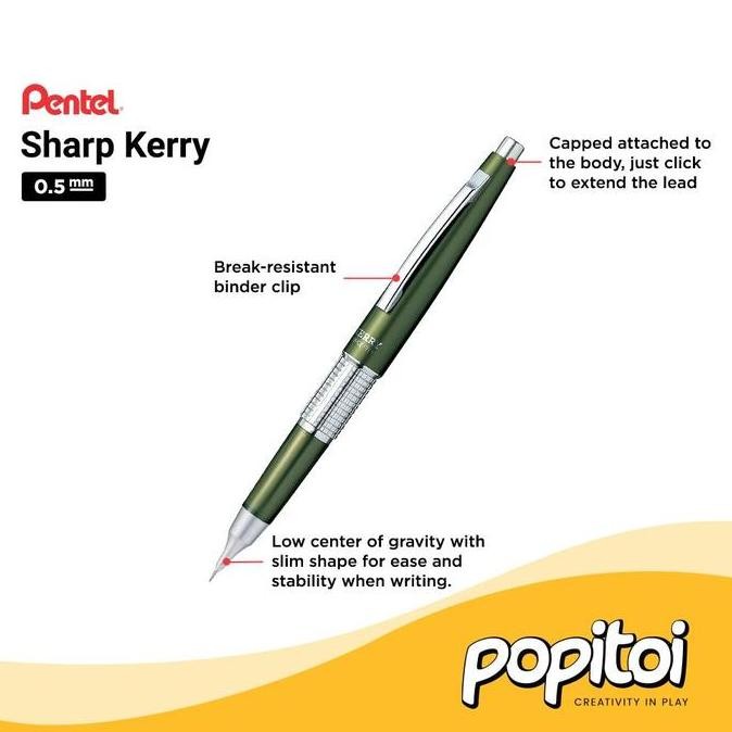 

Pentel Sharp Kerry P1035 Mechanical Pencil 0.5 Mm New Stok