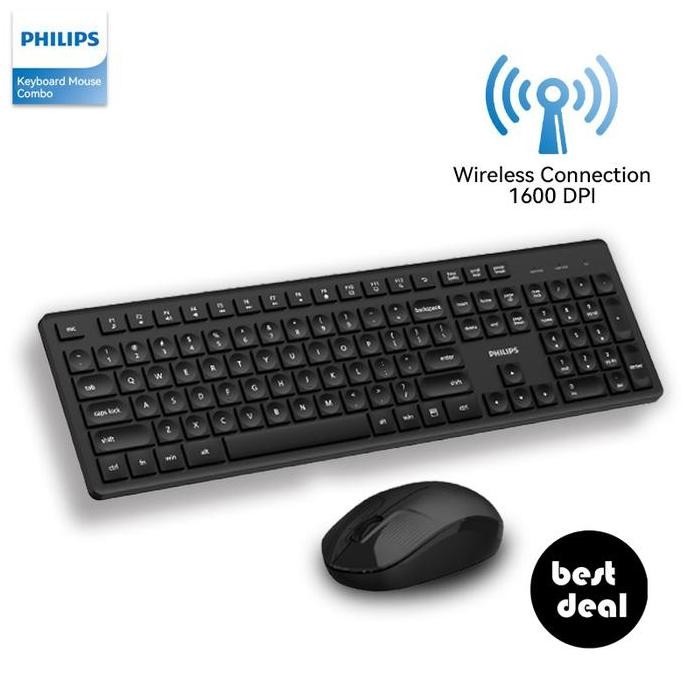 Philips Keyboard Wireless + Mouse Silent Click Combo SPT6358 Resmi