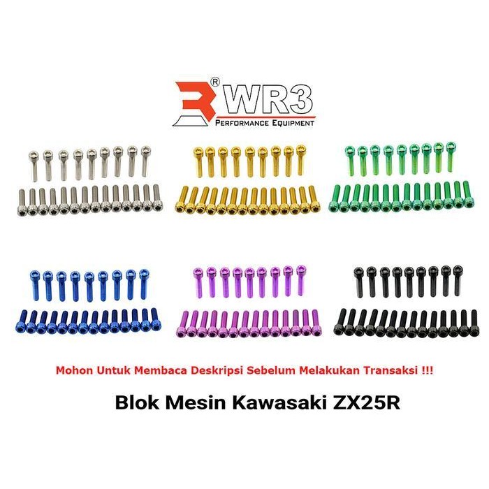 Baut Blok Mesin Titanium Wr3 Zx25R Ninja 250 Fi 150 Rr R Ss Cbr 1000Rr Original Dan Terpercaya