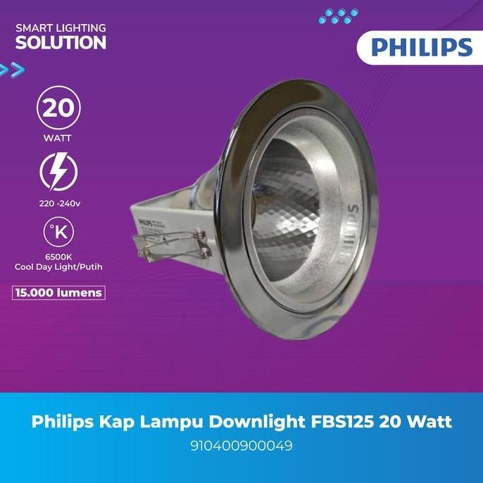 Philips Downlight FBS125C Max 20W E27 Fitting Tanam Putih (Tanpa Bohlam)