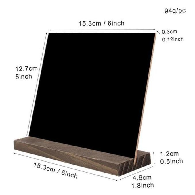 

4Pcs Papan Tulis Kapur Mini Chalkboard Papan Hitam Kapur Cafe New Stok