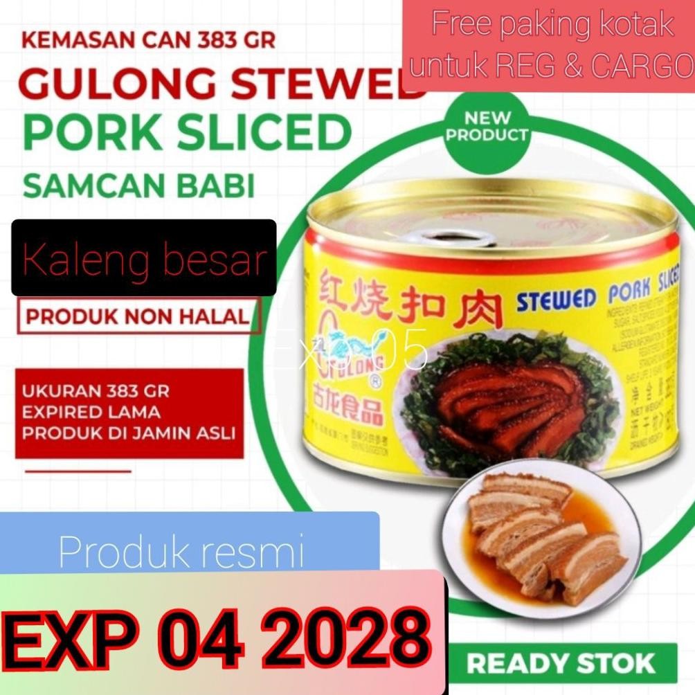 

Hot Gulong Samcan / Stewed Pork Sliced / Babi Kaleng Sam Can 383 Gram Kaleng Besar Non Halal Sanjit / Seserahan Po-132