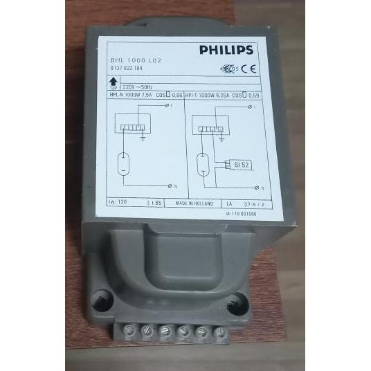 Philips Ballast BHL 1000W Trafo Lampu Metal Halide Original