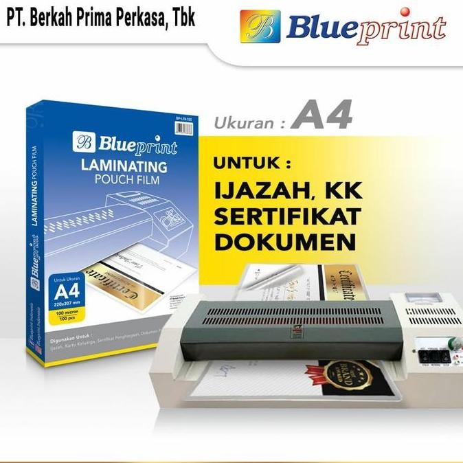 

Blueprint Laminating Film Plastik Laminating 100 Micron A4 100 Lembar New Stok
