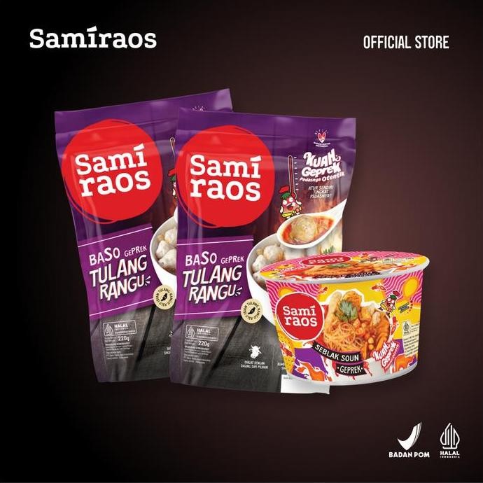 

SAMI RAOS - Paket Pedas So Happy (2 Pcs Baso Geprek Tulang Rangu, 1 Pcs Soun Seblak Geprek)