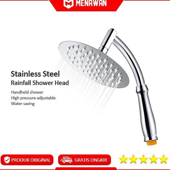 Stainless Steel Rainfall Shower Head Kepala Shower Kamar Mandi Besar Premium