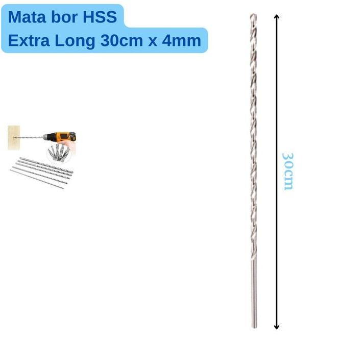 MATA BOR HSS KAYU BESI 4MM PANJANG 30CM PANJANG 300MM
