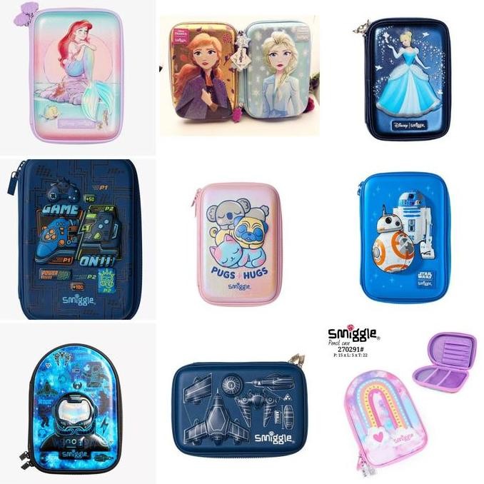 

Smiggle Pencil Case Rainbow, Ariel, Frozen, Starwars, Cinderlella/Kado New Stok