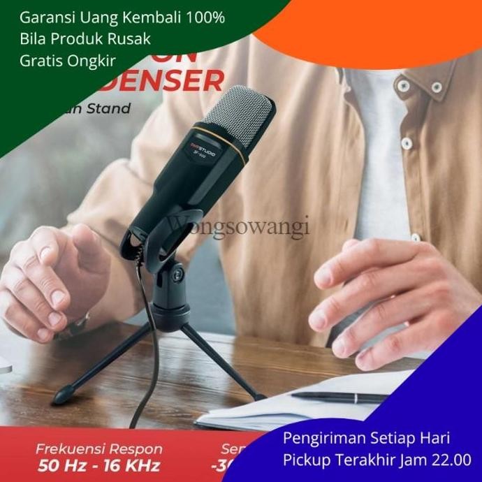 Microphone Condenser Eksternal Taffware SF666 Mic HP Desktop Mikrofon SF-666