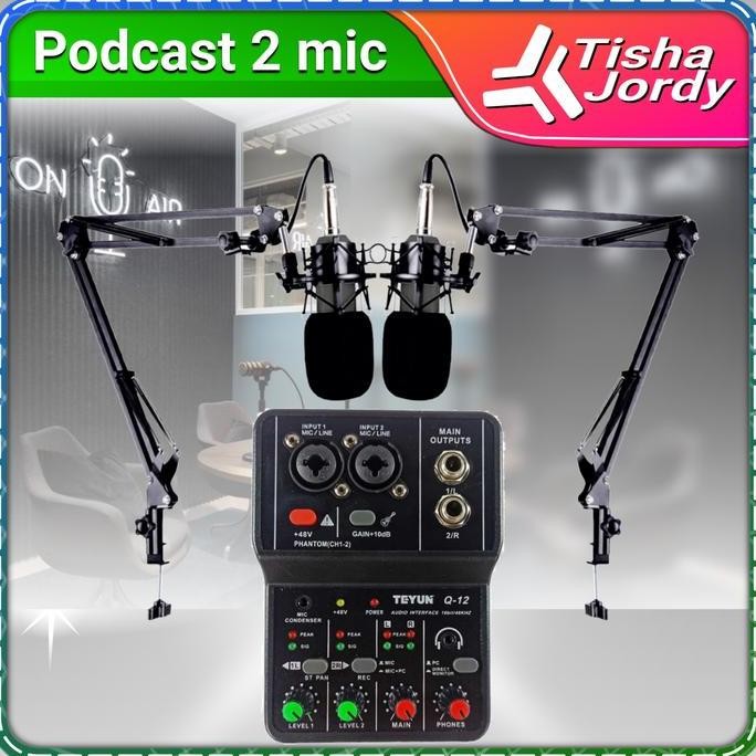 Paket Mic Podcast 2 Orang Live Recording Mikrofon Smule